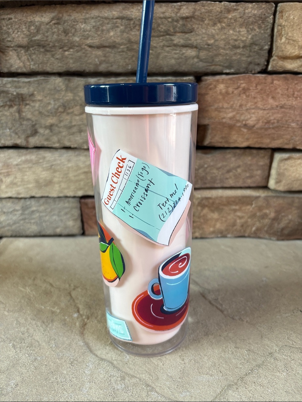 Kate Spade New York plastic drink tumbler with lid and straw - Picture 2 of 10